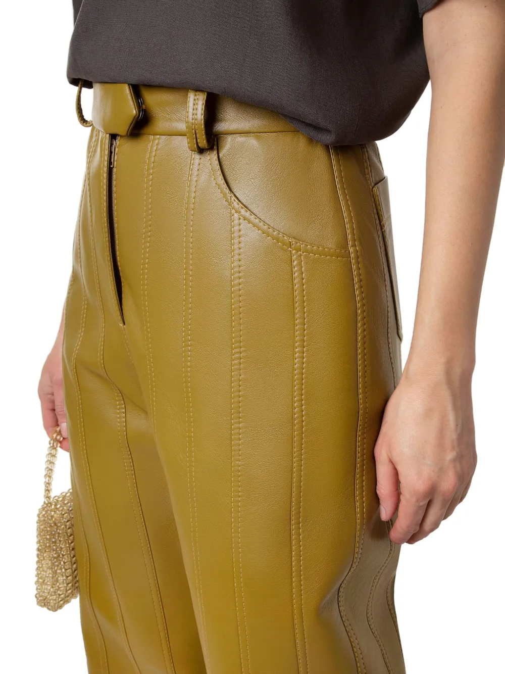 Aleksandre Akhalkatsishvili Faux-leather Trousers In Green