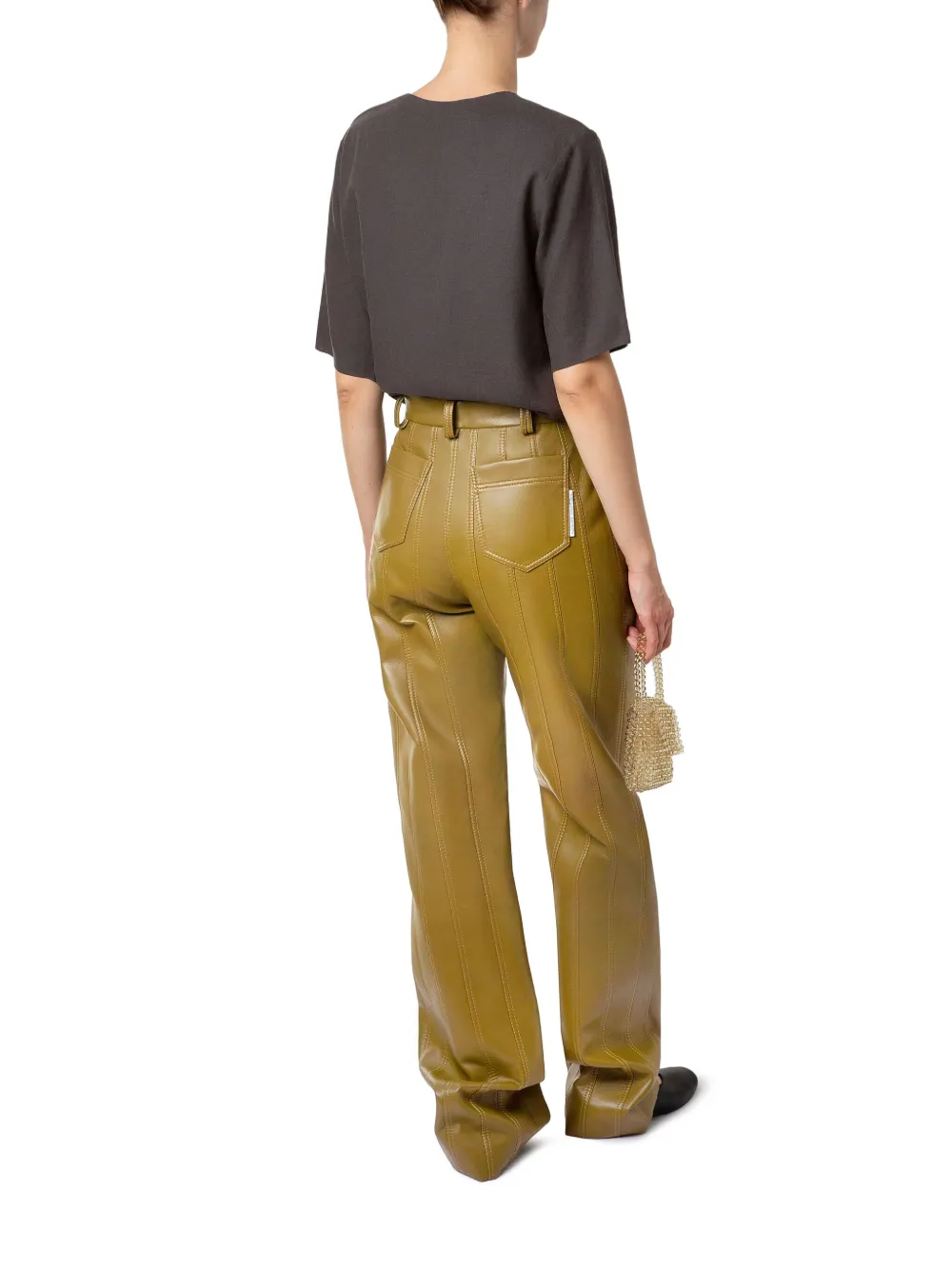Aleksandre Akhalkatsishvili Faux-leather Trousers In Green