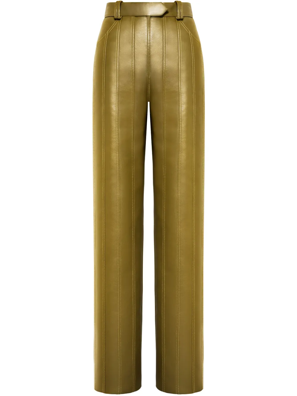 faux-leather trousers