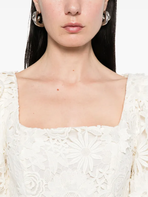 ROTATE BIRGER CHRISTENSEN 3D Lace Mini Dress | Neutrals