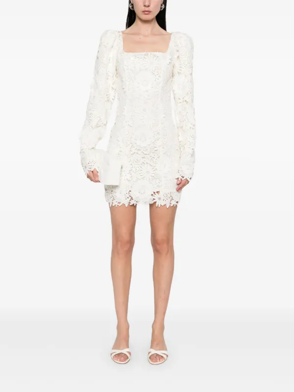 ROTATE BIRGER CHRISTENSEN 3D Lace Mini Dress | Neutrals