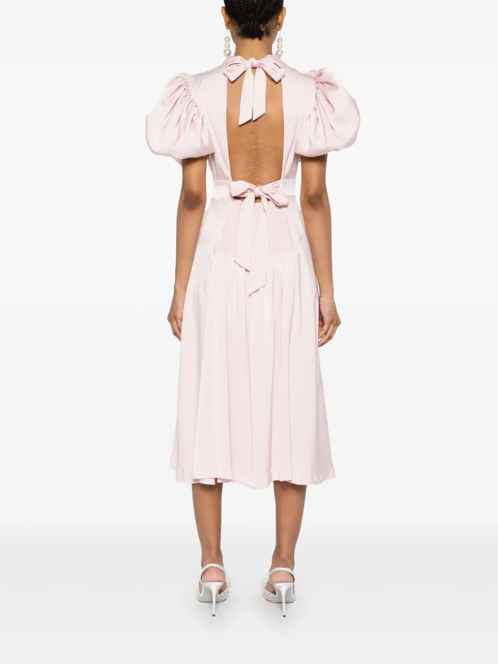 ROTATE BIRGER CHRISTENSEN Midi-jurk met pofmouwen Roze
