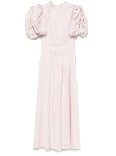 ROTATE BIRGER CHRISTENSEN vestido midi satinado con mangas farol