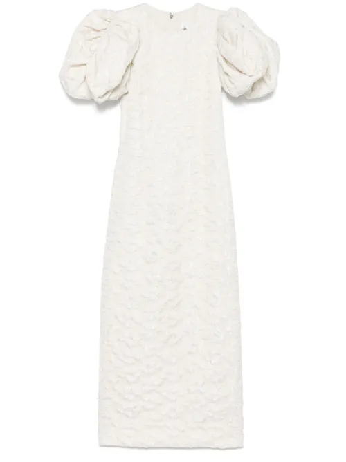 Robe mi-longue en jacquard à manches bouffantes - ROTATE BIRGER CHRISTENSEN - Modalova