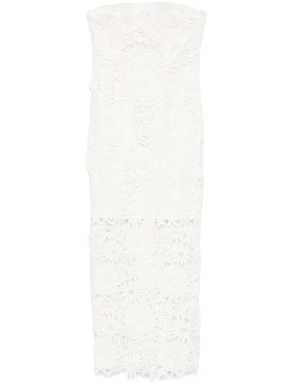 ROTATE BIRGER CHRISTENSEN vestido midi con encaje en 3D | neutro | Image 1