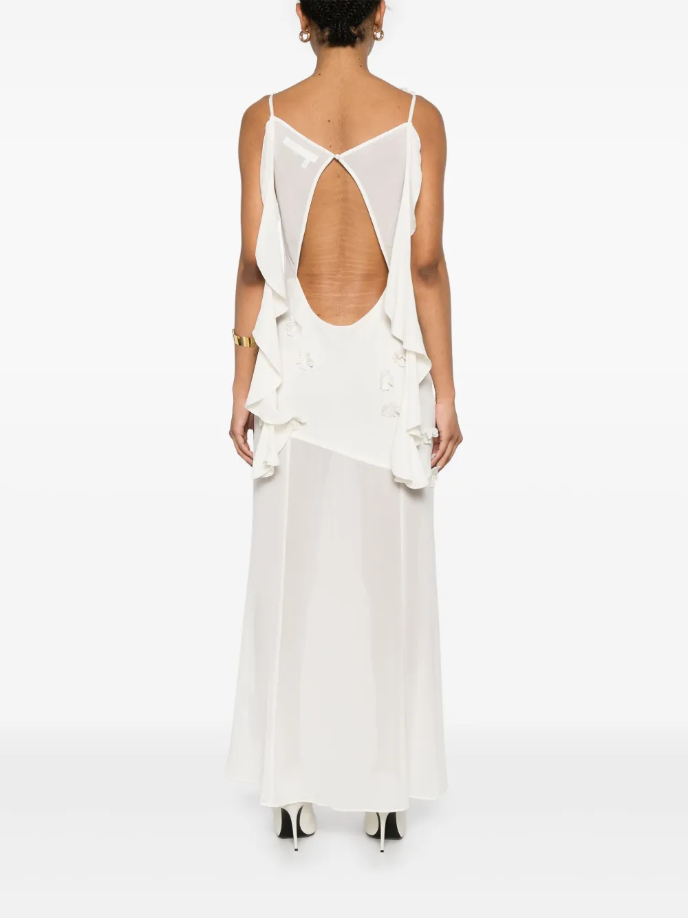 ROTATE BIRGER CHRISTENSEN Waterval maxi-jurk Beige