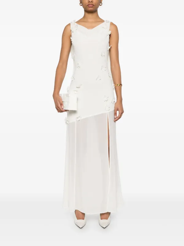 Rotate By Birger Christensen Waterfall Maxi Dress - Neutrals