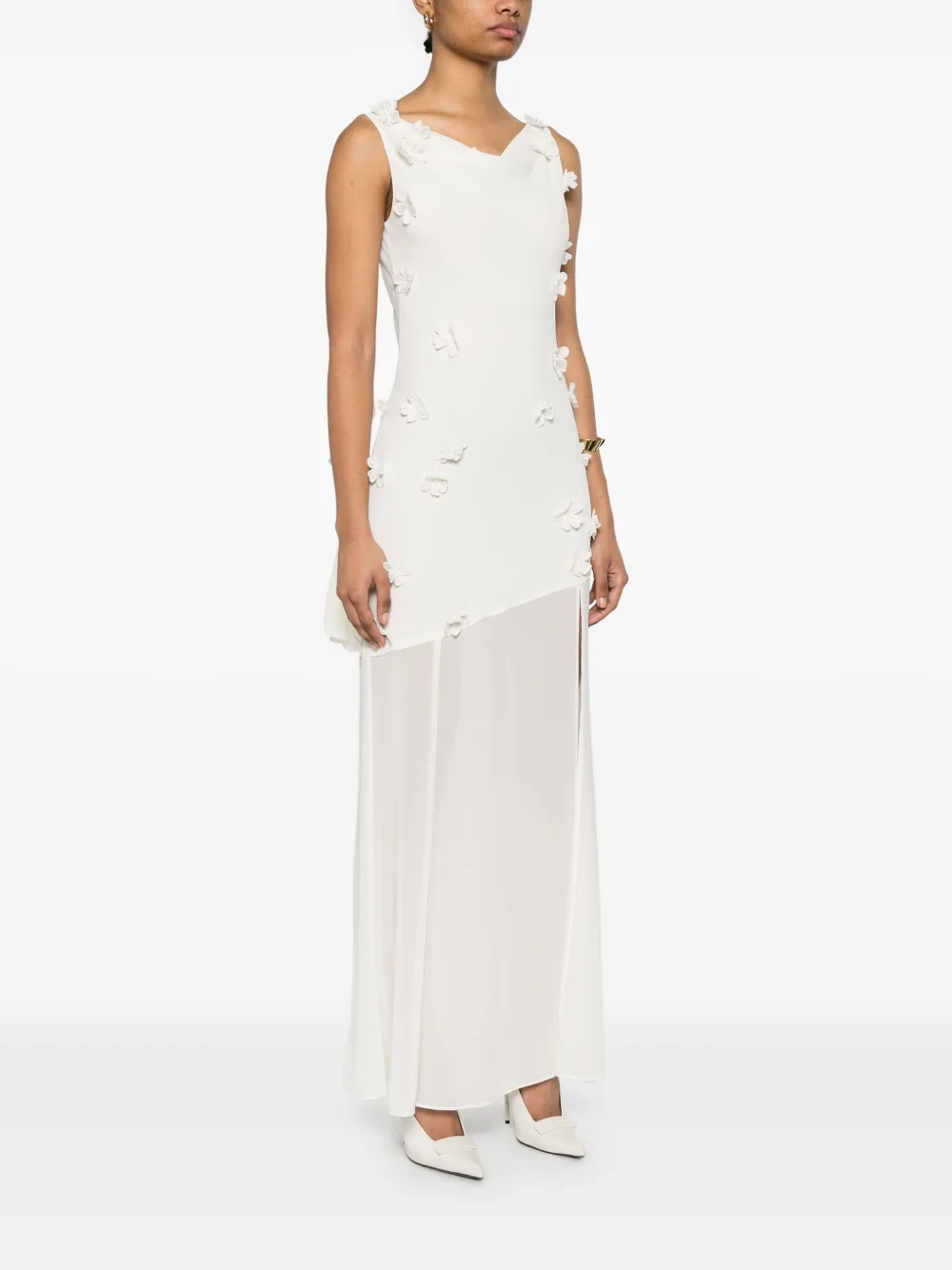 ROTATE BIRGER CHRISTENSEN Waterval maxi-jurk Beige