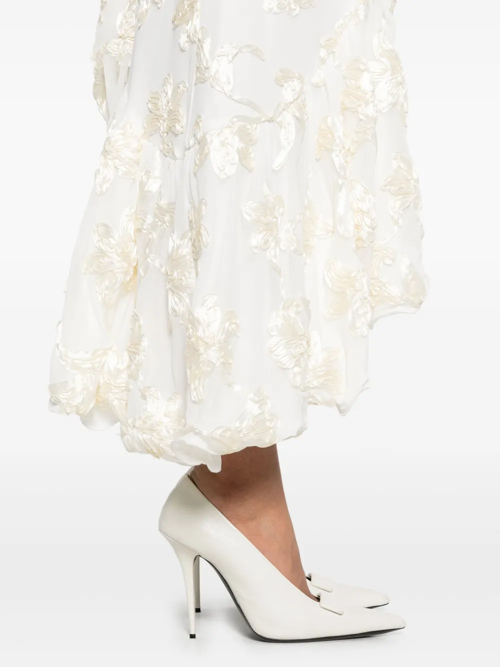 ROTATE BIRGER CHRISTENSEN Jurk met mesh en ruches Beige