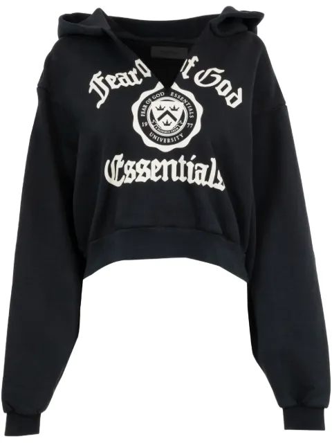 FEAR OF GOD ESSENTIALS heavy-fleece cropped hoodie