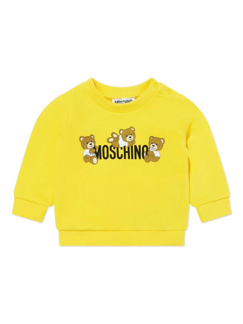 Moschino Kids Sweater met teddybeerprint Geel