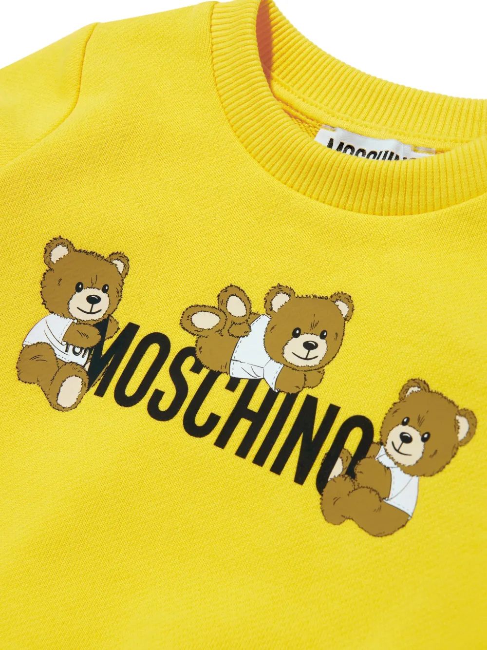 Moschino Kids Sweater met teddybeerprint Geel
