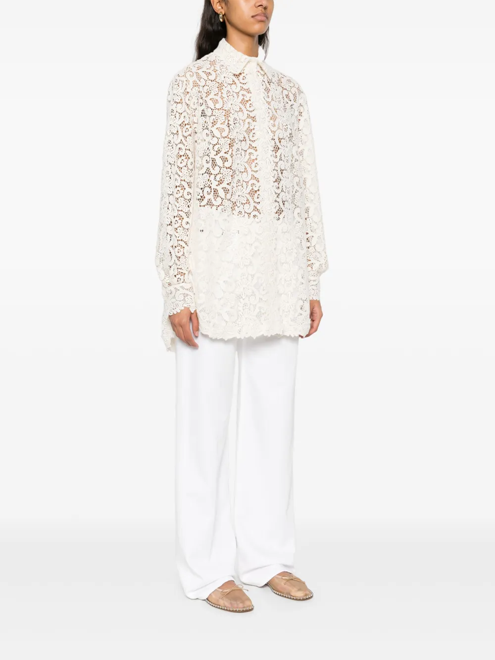 Ermanno Scervino Suède blouse Wit