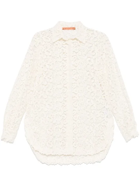 Ermanno Scervino camisa con encaje de guipur