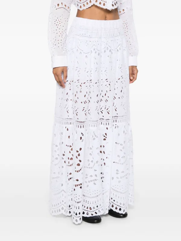 Ermanno Scervino Broderie Anglaise Maxi Skirt | White | FARFETCH