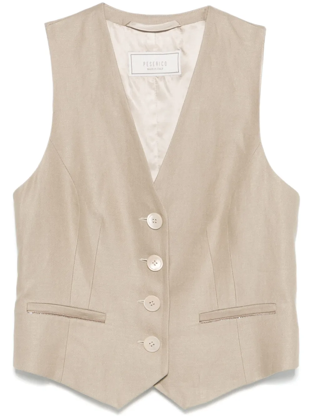 Peserico twill-weave waistcoat | Neutrals | Image 1