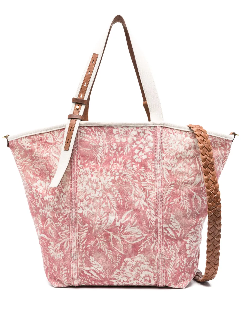 toile de jouy-print canvas tote bag