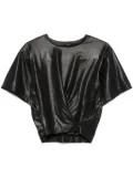 Nude laminated T-shirt - Black