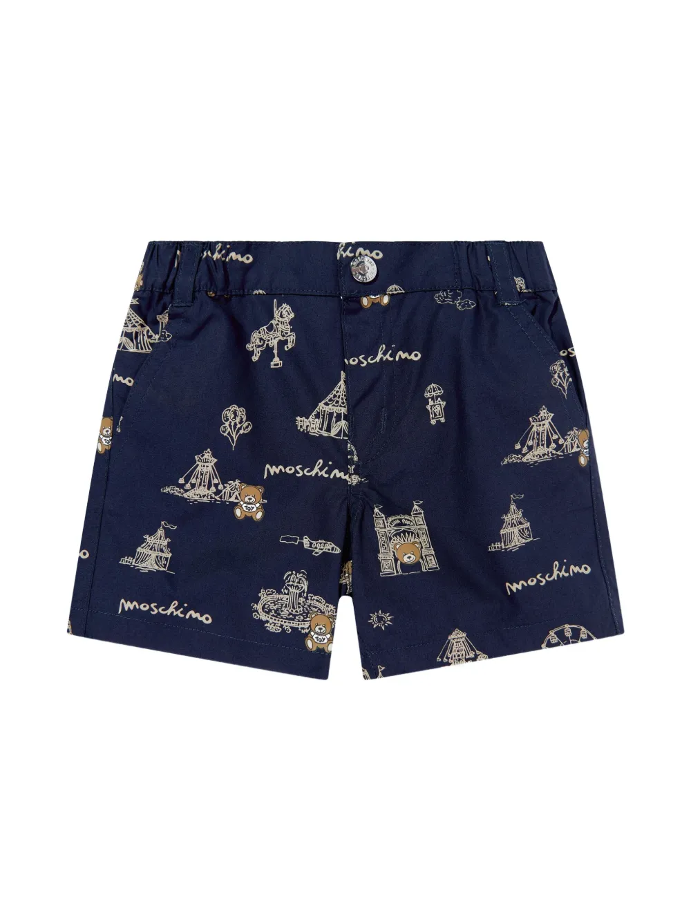 Moschino Kids Katoenen top en shorts Blauw