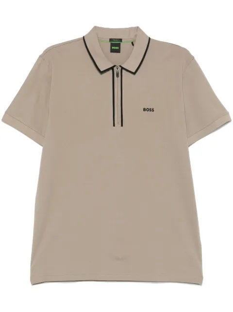 BOSS playera tipo polo con rayas en contraste