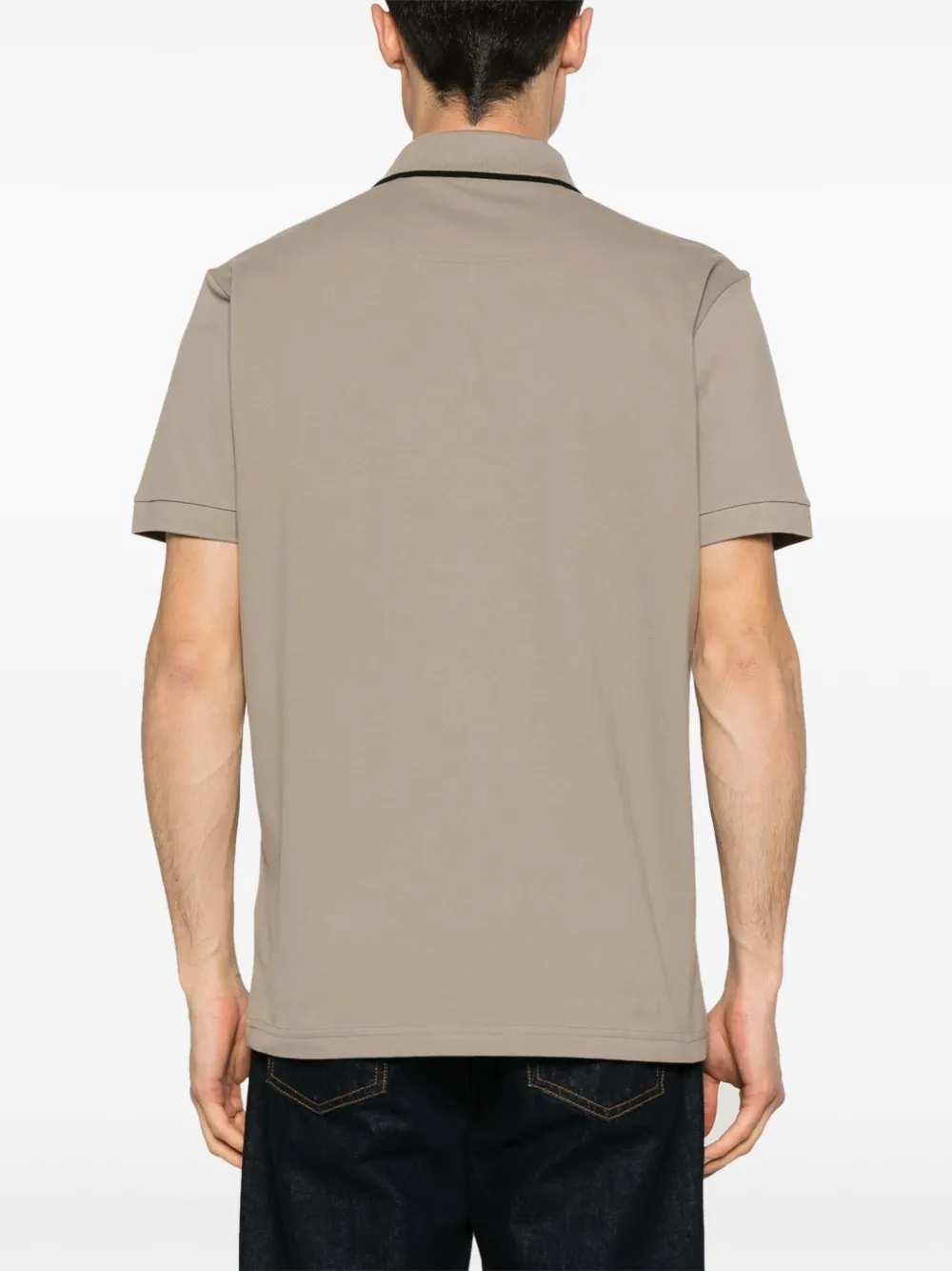 BOSS Poloshirt met contrasterende strepen Beige