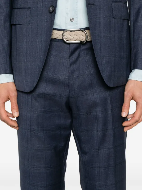 BOSS チェック柄 ビジネススーツ BOSS チェック シングルスーツ | ブルー | FARFETCH JP