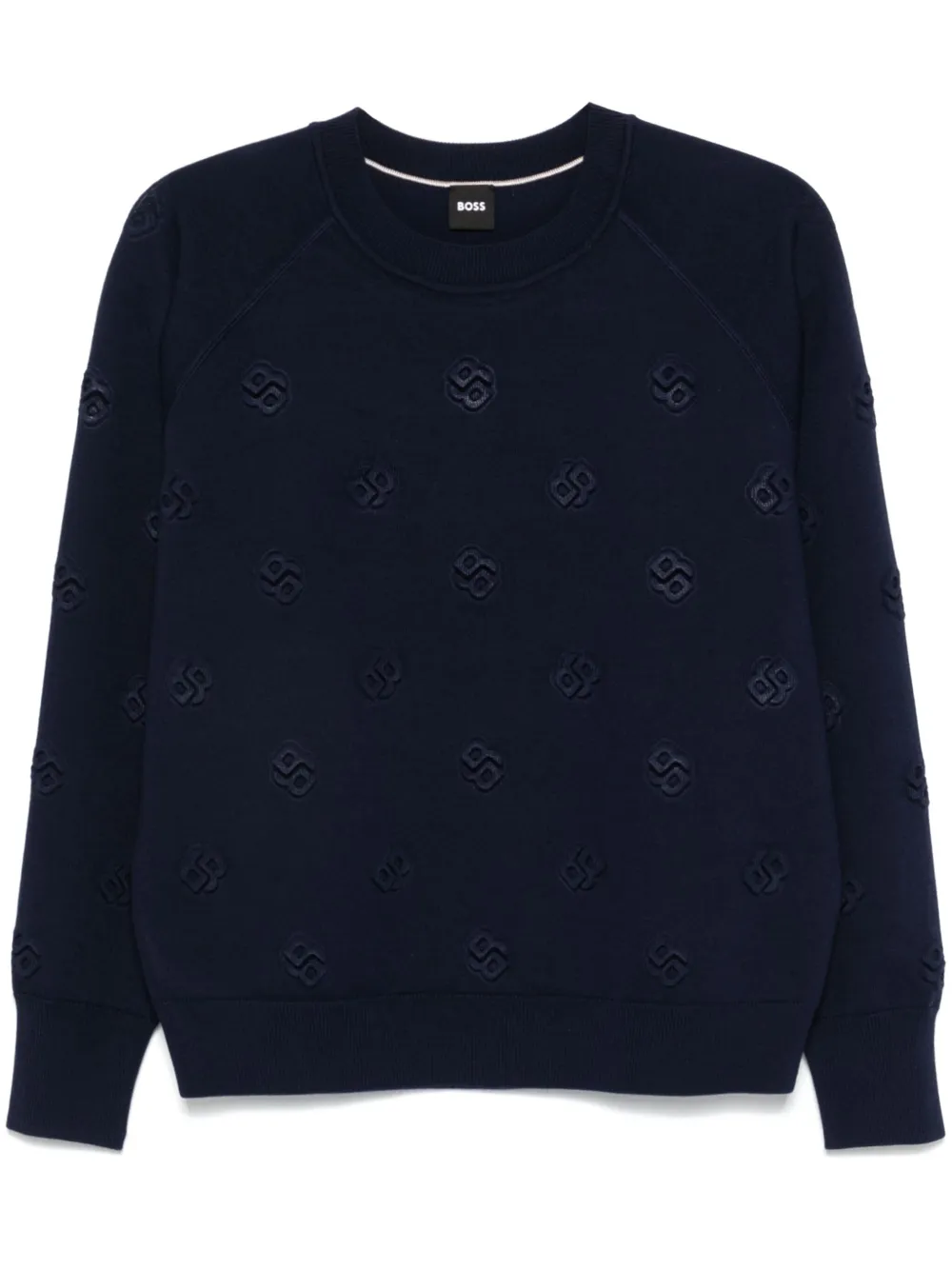 BOSS Trui met logo-reliëf Blauw