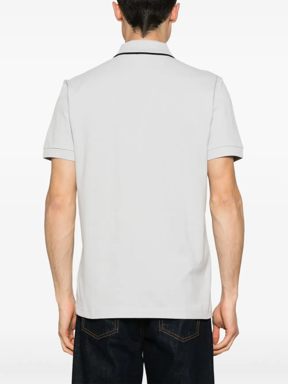 BOSS Poloshirt met contrasterende strepen Grijs
