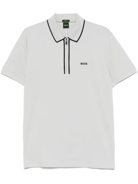 BOSS playera tipo polo con rayas en contraste