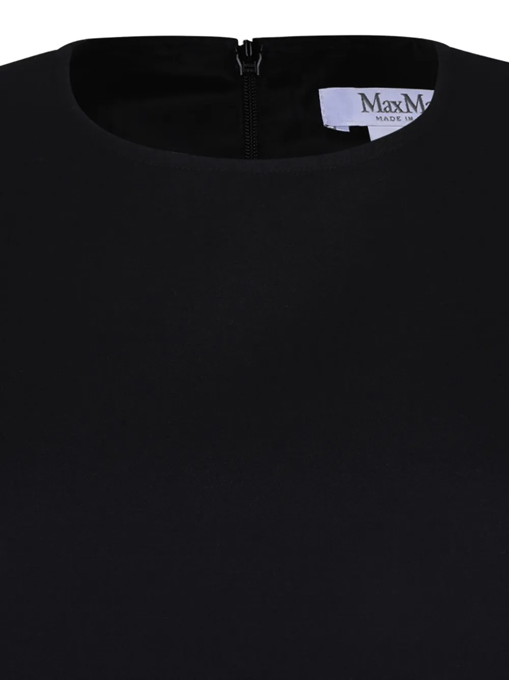Max Mara Fiuggi Wool Canvas Sleeveless Dress In Black