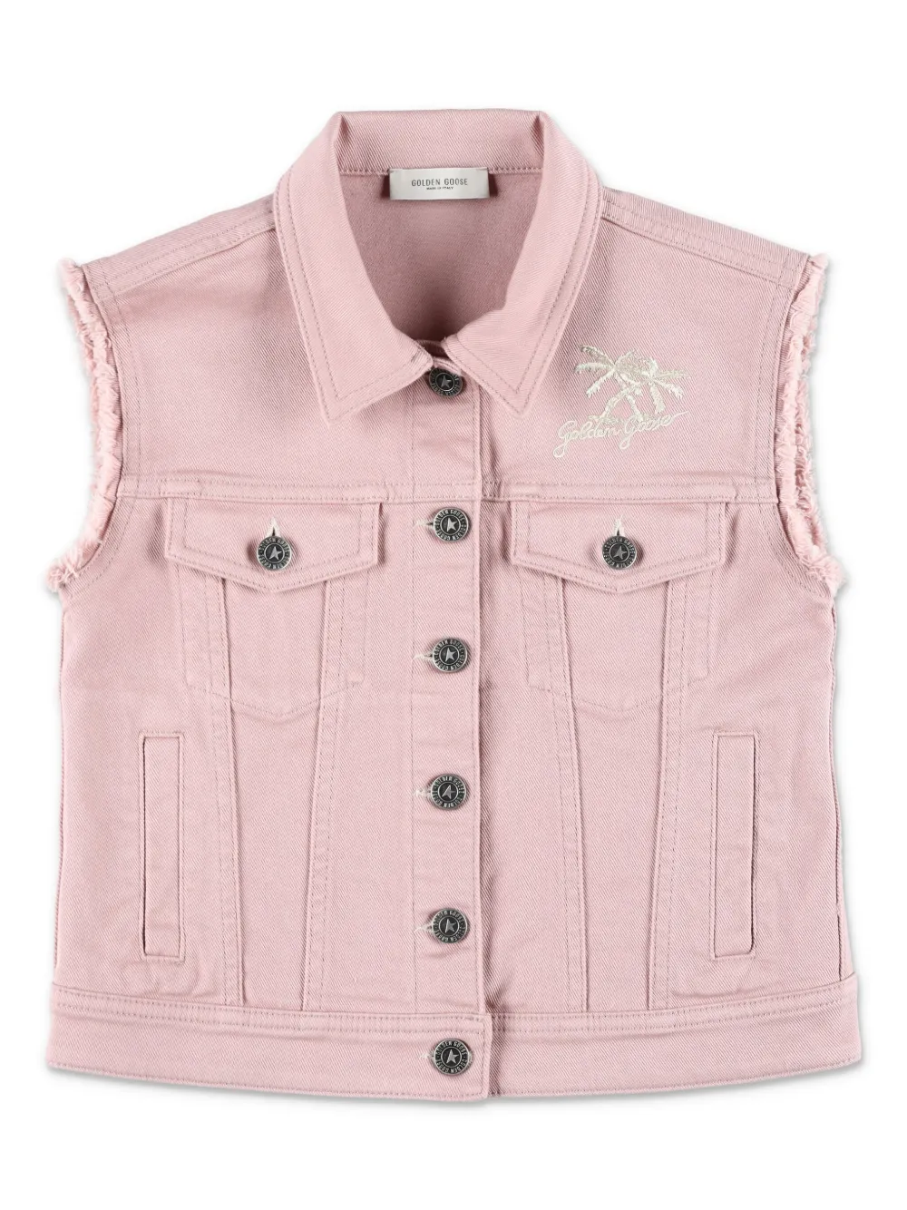 Golden Goose Kids Spijkergilet met geborduurd logo Roze