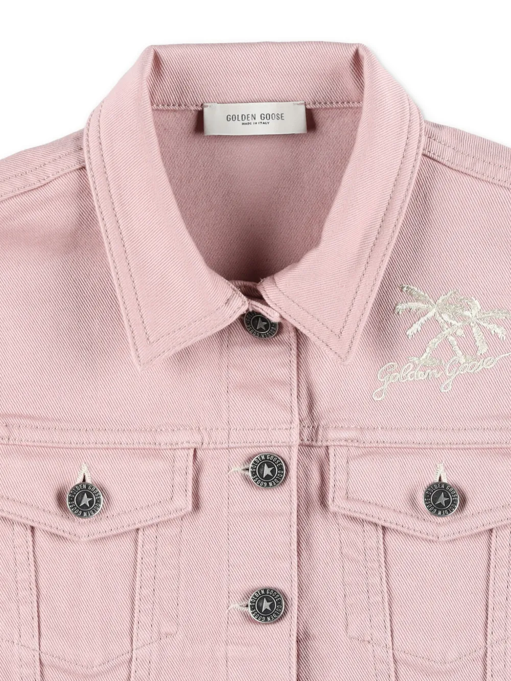 Golden Goose Kids Spijkergilet met geborduurd logo Roze