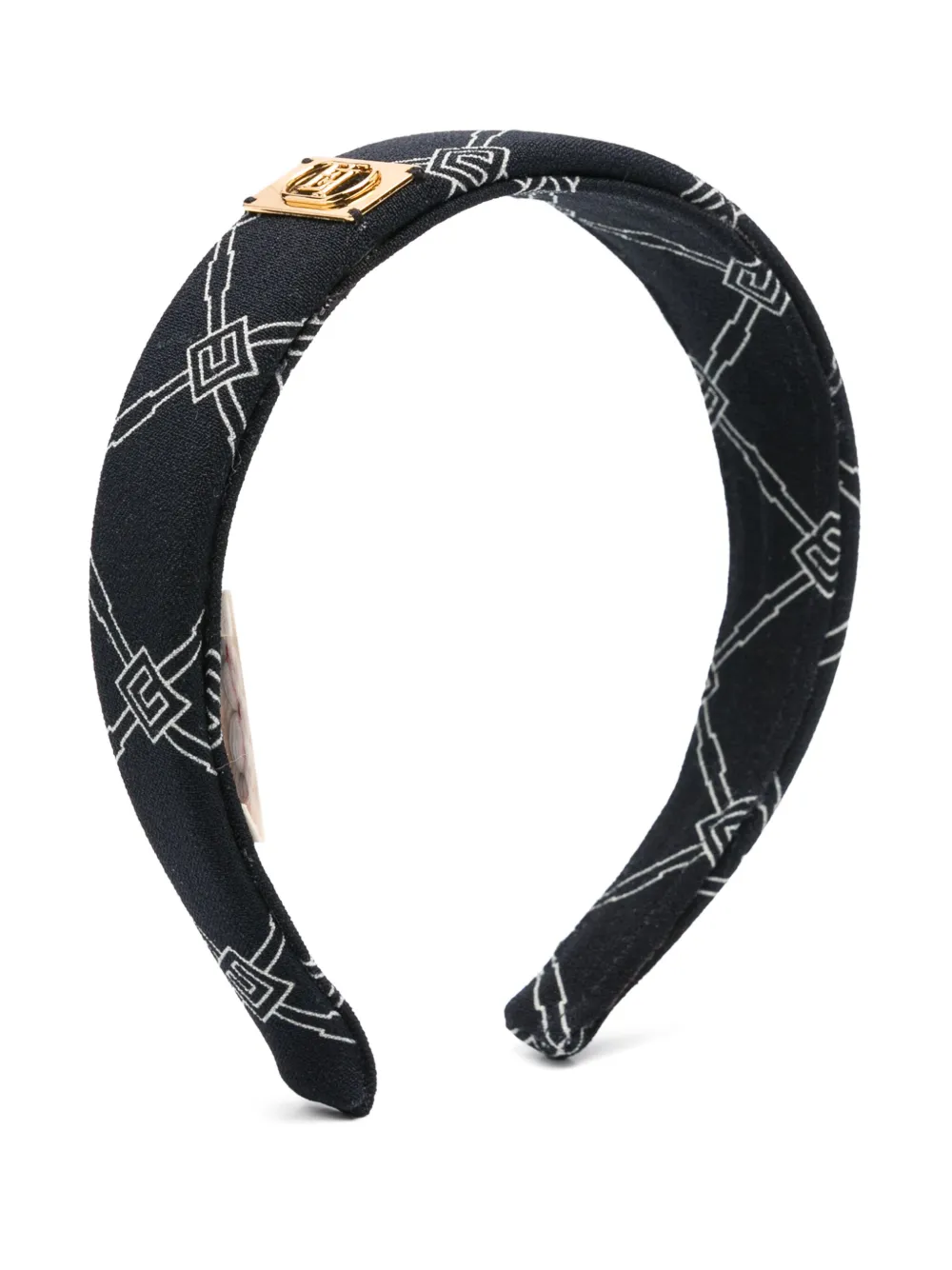 Elisabetta Franchi La Mia Bambina monogram-pattern headband | Black | Image 1