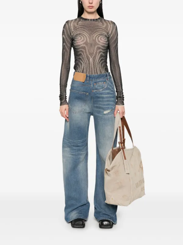 MM6 Maison Margiela ツイスト ジーンズ | ブルー | FARFETCH JP