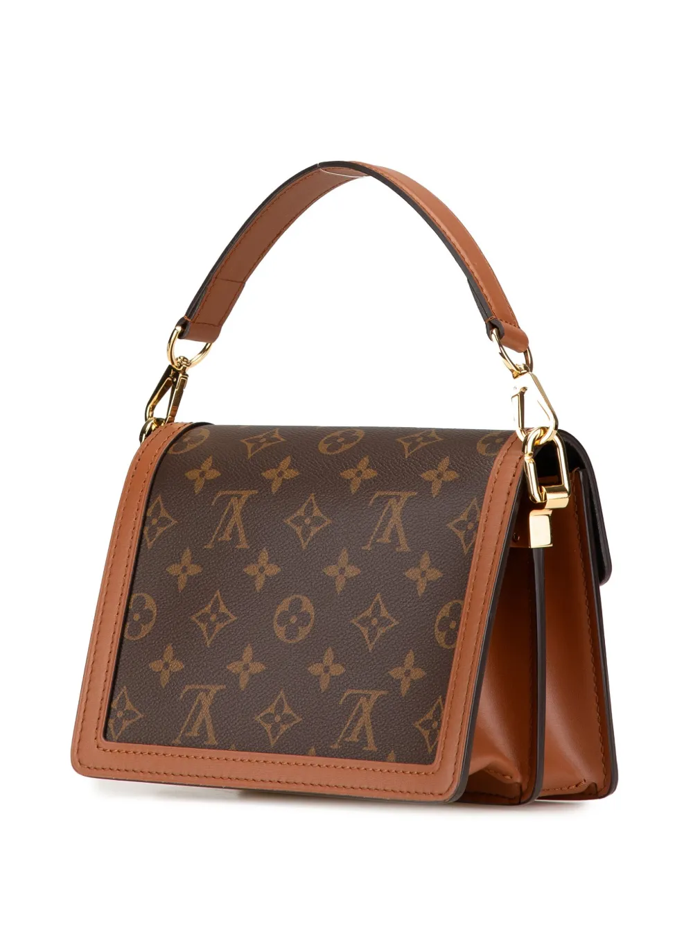 Louis Vuitton Pre-Owned 2021-2024 Monogram Reverse Mini Dauphine Lock XL boekentas - Bruin