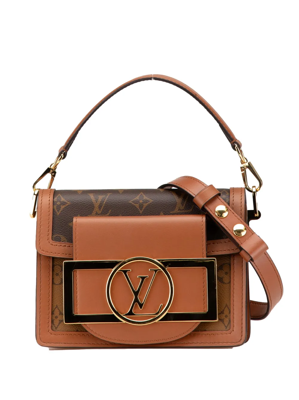 Louis Vuitton Pre-Owned 2021-2024 モノグラム リバース ミニ ドーフィーヌ ロック XL サッチェルバッグ Louis Vuitton Pre-Owned 2021-2024 モノグラム リバース ミニ ドーフィーヌ ロック XL サッチェルバッグ