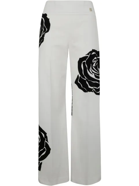 Blugirl pantalones con motivo de rosa