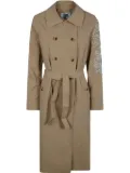 Blugirl floral-appliqué trench coat - Brown