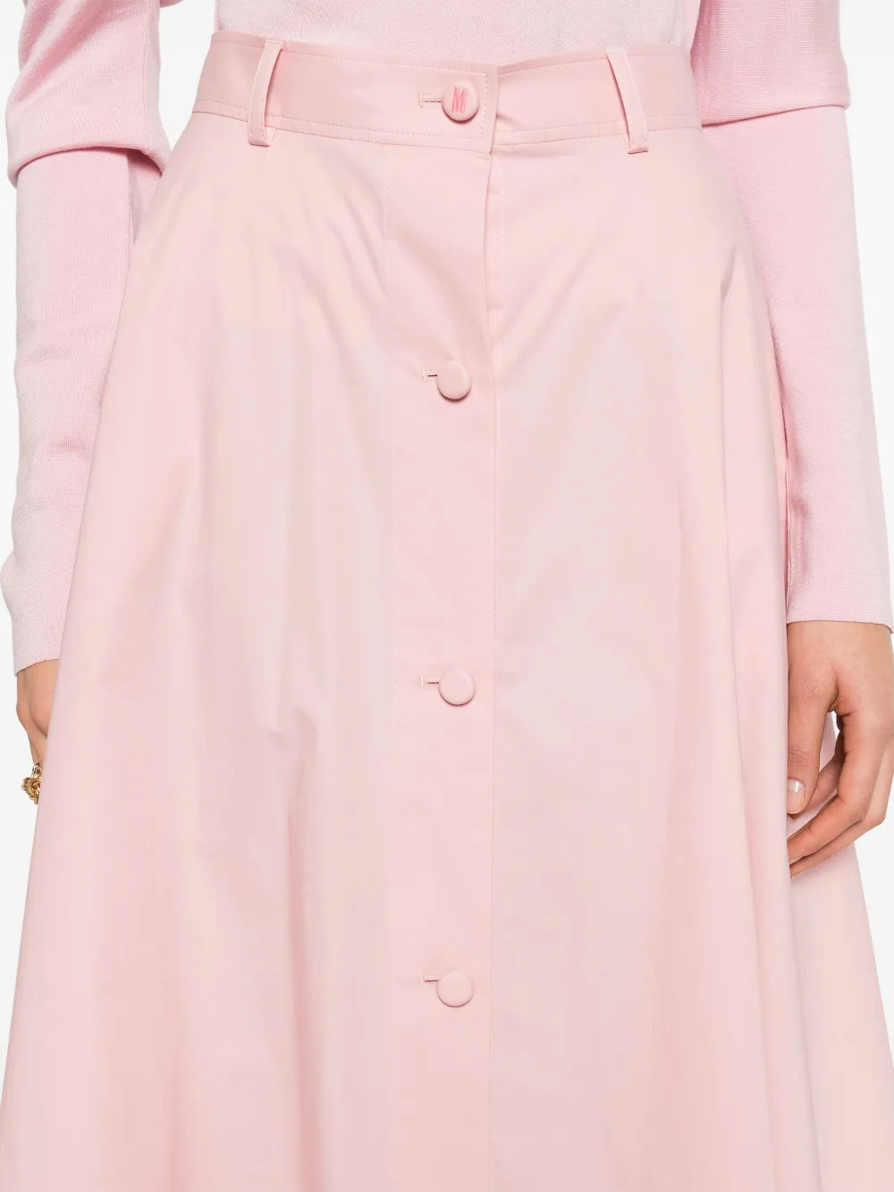 Moschino Popeline midi-wikkelrok Roze