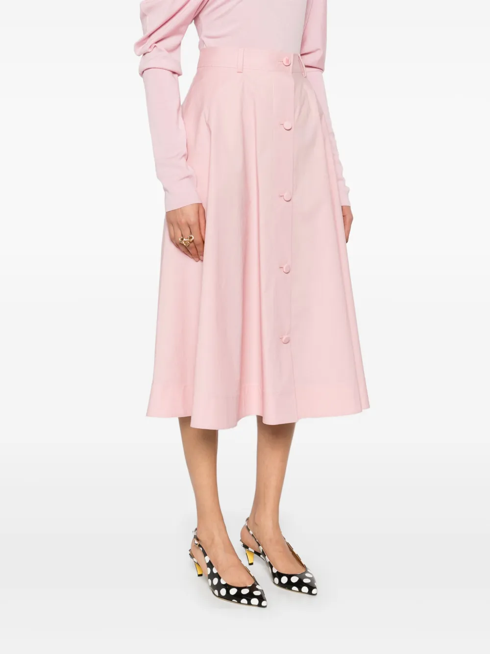 Moschino Poplin Midi Skirt | Pink | FARFETCH