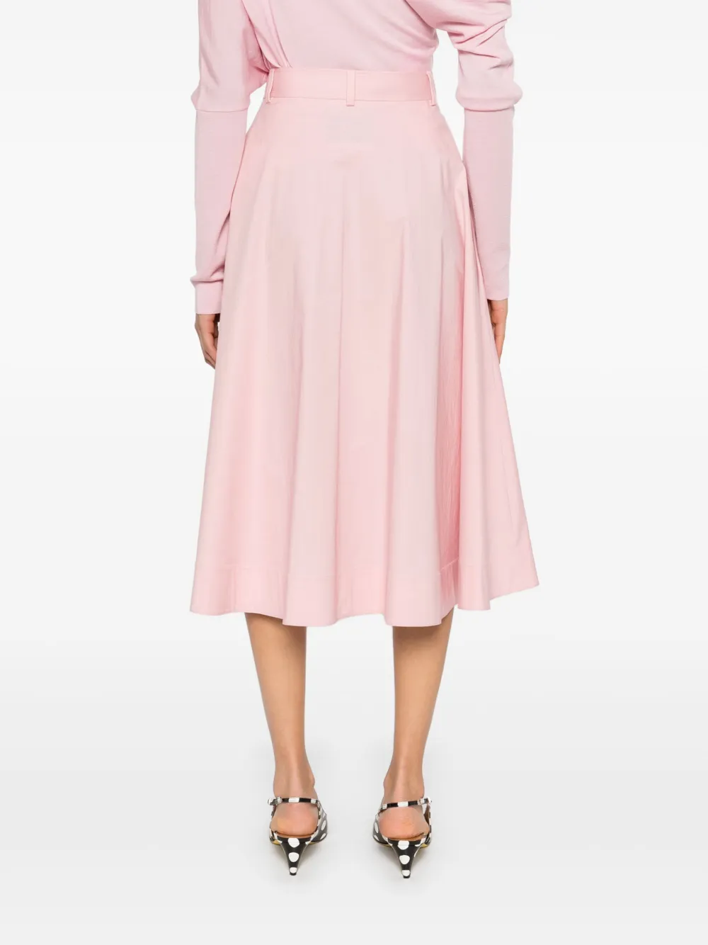 Moschino Popeline midi-wikkelrok Roze