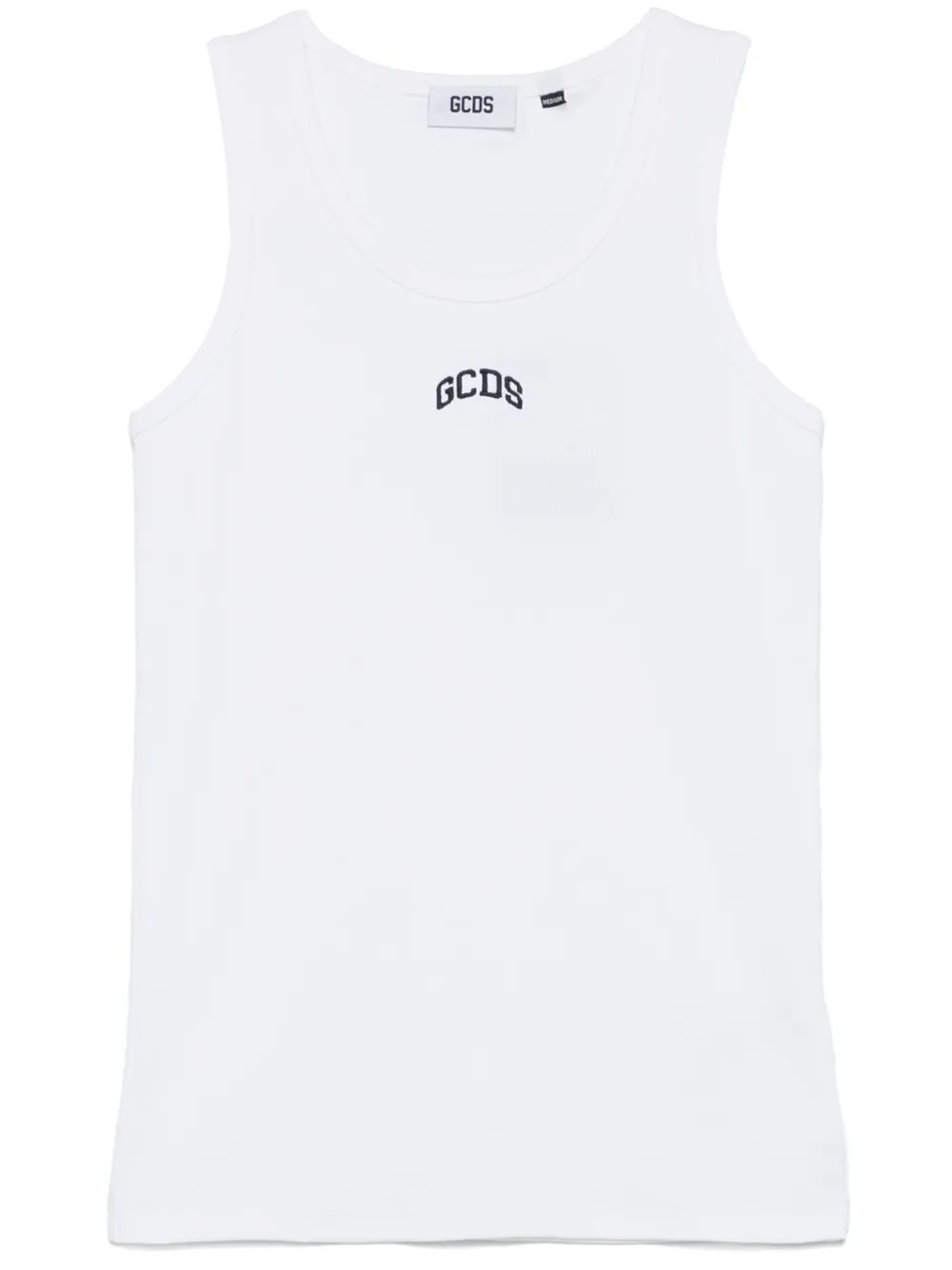 logo-embroidered tank top