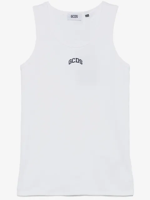 GCDS logo-embroidered tank top