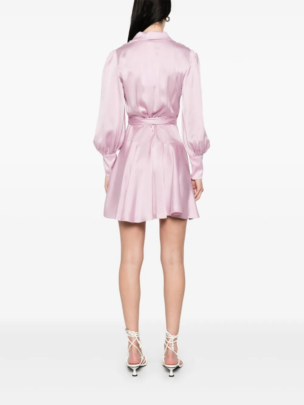 ZIMMERMANN Zijden mini-wikkeljurk Roze