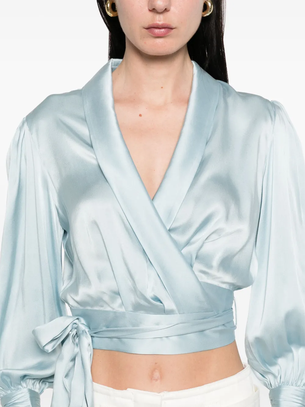 ZIMMERMANN Zijden wikkeltop Blauw
