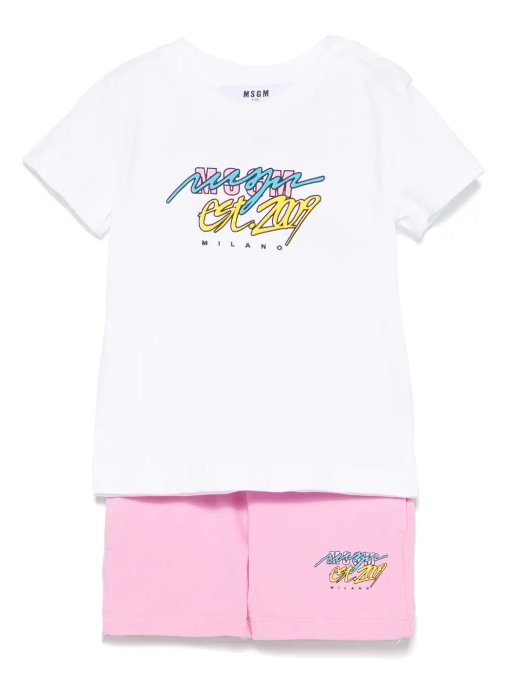 MSGM Kids Shorts set met logoprint Wit