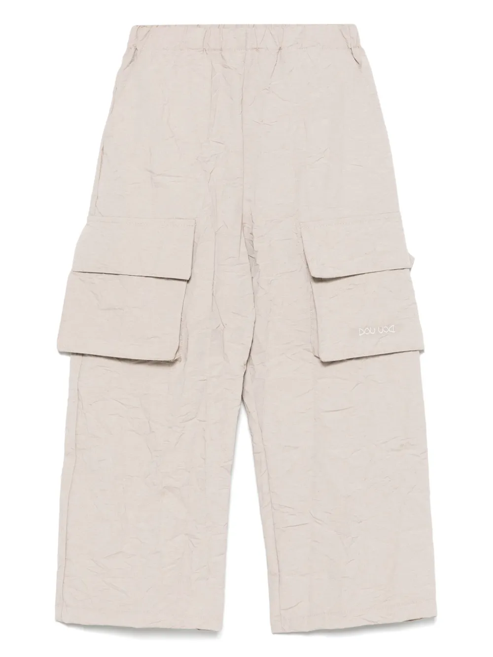 Douuod Kids Gekreukte cargo broek Beige