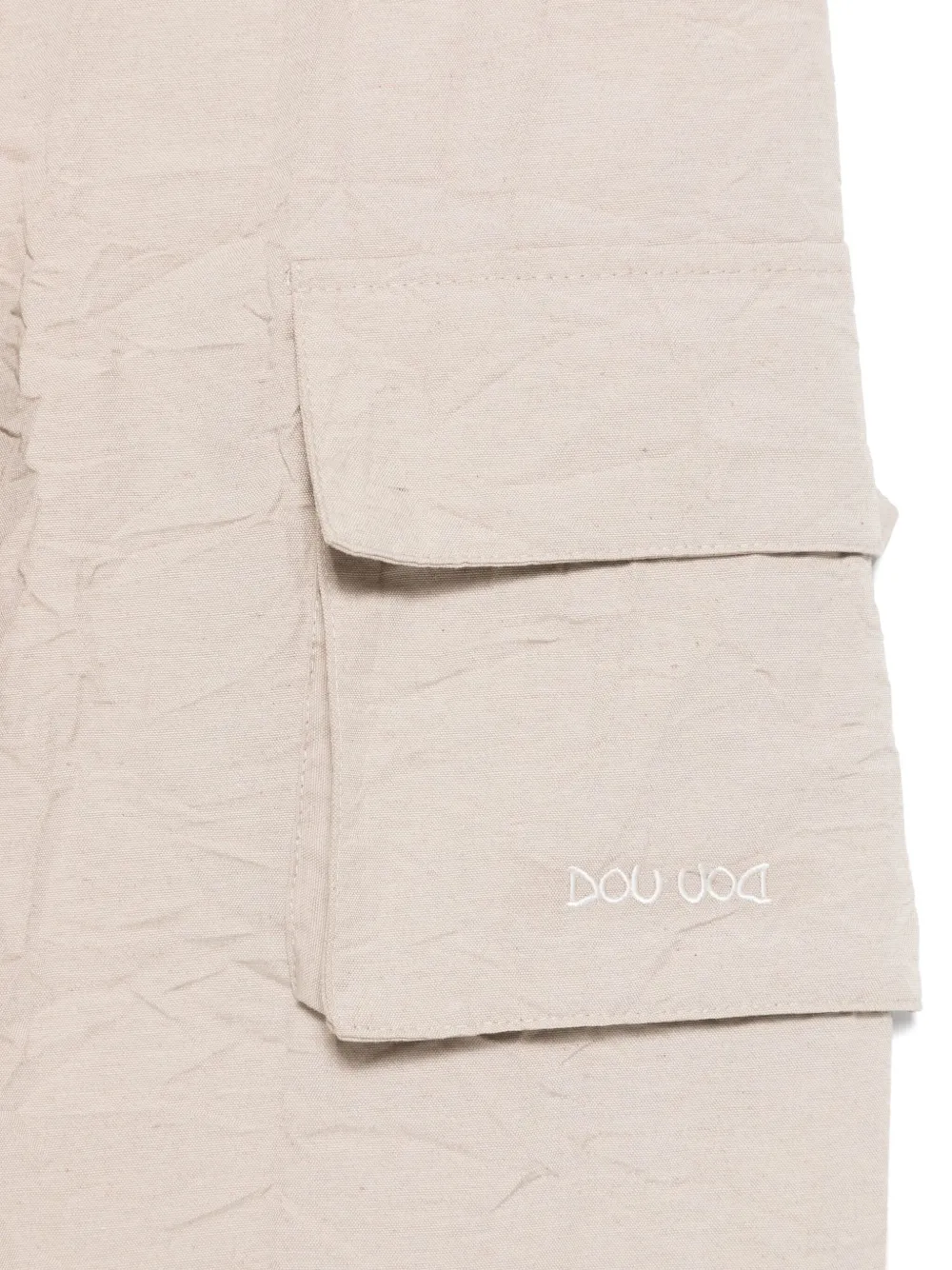 Douuod Kids Gekreukte cargo broek Beige