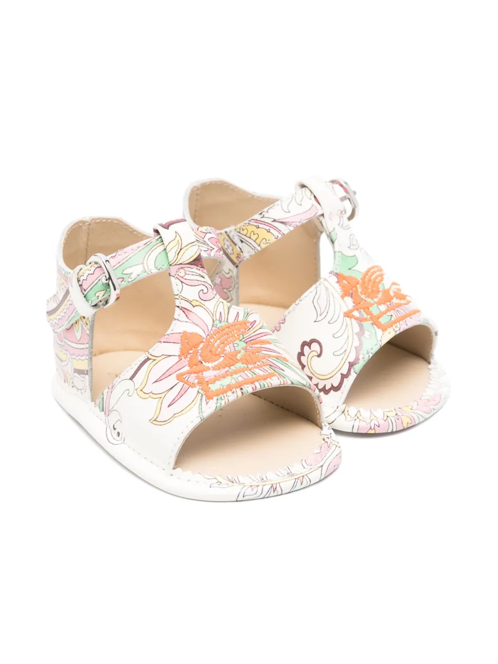 ETRO KIDS paisley-print sandals White