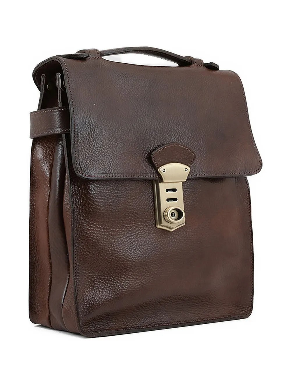 Officine Creative Leren laptoptas Bruin